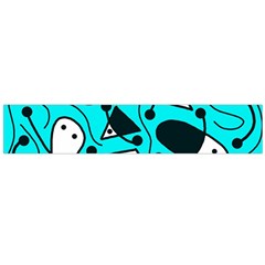 Playful abstract art - cyan Flano Scarf (Large)