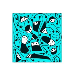 Playful abstract art - cyan Satin Bandana Scarf