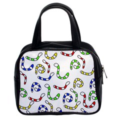 Colorful Worms  Classic Handbags (2 Sides) by Valentinaart