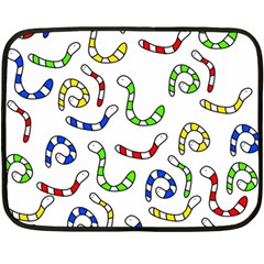 Colorful Worms  Double Sided Fleece Blanket (mini)  by Valentinaart