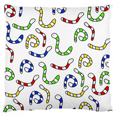 Colorful Worms  Large Cushion Case (two Sides) by Valentinaart