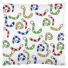 Colorful Worms  Large Flano Cushion Case (one Side) by Valentinaart