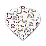 Cute worms Dog Tag Heart (One Side) Front