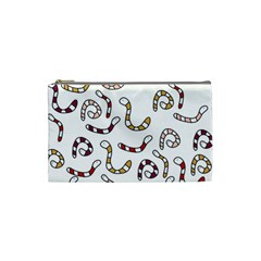 Cute Worms Cosmetic Bag (small)  by Valentinaart