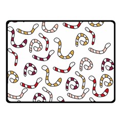 Cute Worms Double Sided Fleece Blanket (small)  by Valentinaart