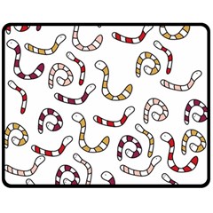 Cute Worms Double Sided Fleece Blanket (medium)  by Valentinaart