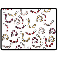 Cute Worms Double Sided Fleece Blanket (large)  by Valentinaart