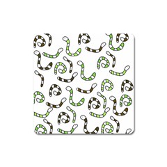 Green Worms Square Magnet by Valentinaart