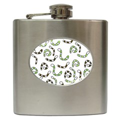 Green Worms Hip Flask (6 Oz) by Valentinaart