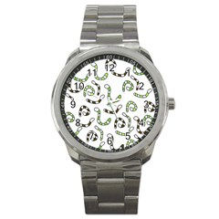 Green Worms Sport Metal Watch by Valentinaart