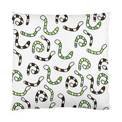 Green Worms Standard Cushion Case (two Sides) by Valentinaart