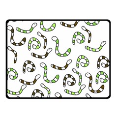 Green Worms Double Sided Fleece Blanket (small)  by Valentinaart