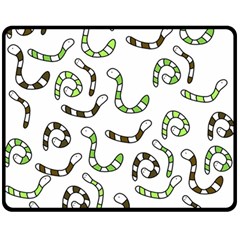 Green Worms Double Sided Fleece Blanket (medium)  by Valentinaart