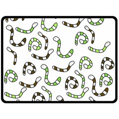 Green Worms Double Sided Fleece Blanket (large)  by Valentinaart