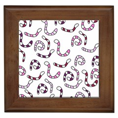 Purple Worms Framed Tiles by Valentinaart