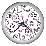 Purple worms Wall Clocks (Silver)  Front