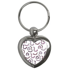 Purple Worms Key Chains (heart)  by Valentinaart