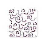 Purple worms Square Magnet Front