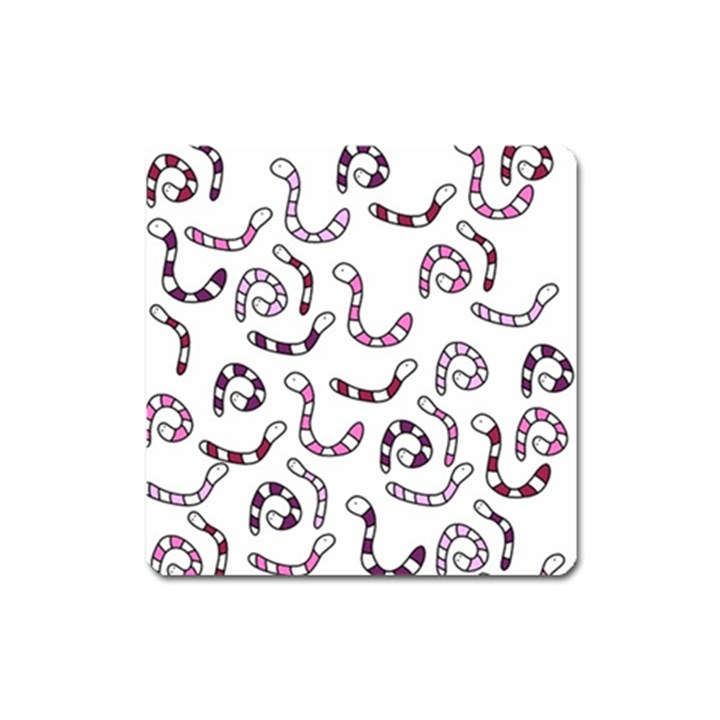 Purple worms Square Magnet