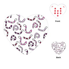 Purple Worms Playing Cards (heart)  by Valentinaart