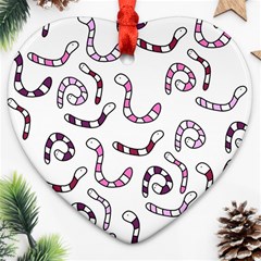 Purple Worms Heart Ornament (2 Sides) by Valentinaart