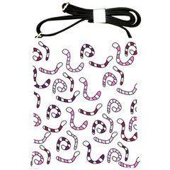 Purple Worms Shoulder Sling Bags by Valentinaart