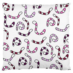 Purple Worms Large Cushion Case (two Sides) by Valentinaart