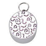 Purple worms Mini Silver Compasses Front