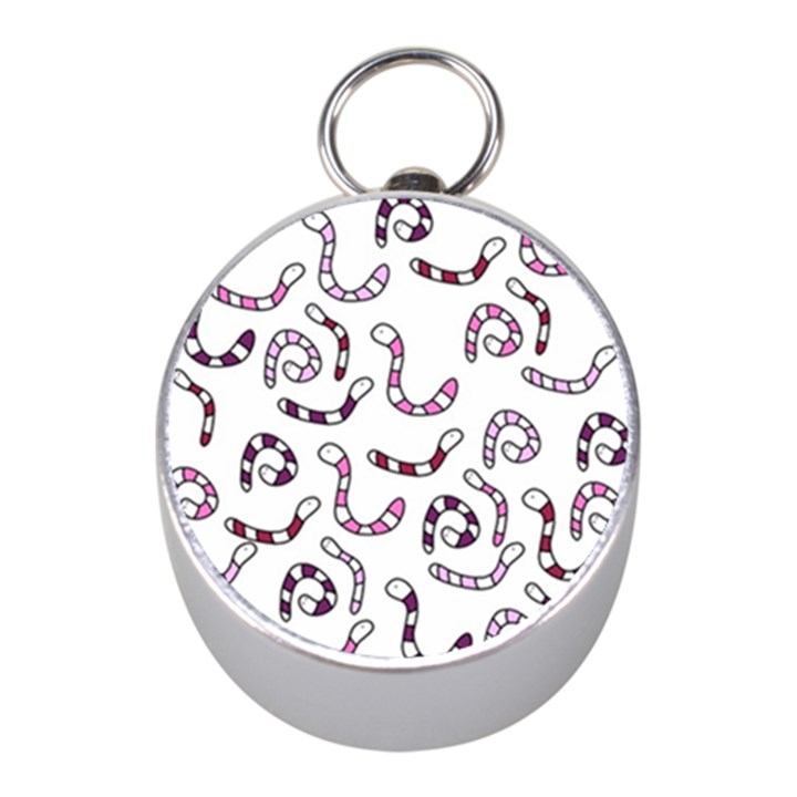 Purple worms Mini Silver Compasses