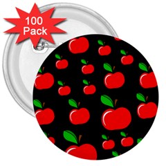 Red Apples  3  Buttons (100 Pack)  by Valentinaart