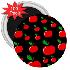 Red Apples  3  Magnets (100 Pack) by Valentinaart