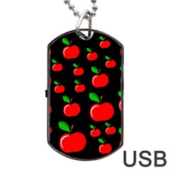 Red Apples  Dog Tag Usb Flash (two Sides)  by Valentinaart