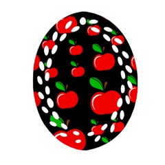 Red Apples  Ornament (oval Filigree)  by Valentinaart