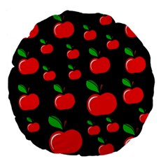 Red Apples  Large 18  Premium Flano Round Cushions by Valentinaart