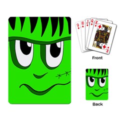 Halloween Frankenstein - Green Playing Card by Valentinaart