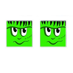 Halloween Frankenstein - Green Cufflinks (square) by Valentinaart