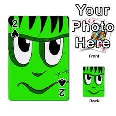 Halloween Frankenstein - Green Playing Cards 54 Designs  by Valentinaart