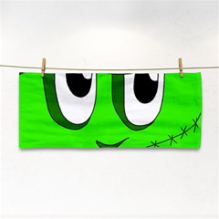 Halloween Frankenstein - Green Hand Towel by Valentinaart