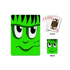 Halloween Frankenstein - Green Playing Cards (mini)  by Valentinaart