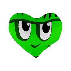 Halloween Frankenstein - Green Standard 16  Premium Heart Shape Cushions by Valentinaart