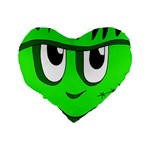 Halloween Frankenstein - Green Standard 16  Premium Flano Heart Shape Cushions Back