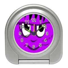 Halloween - Purple Frankenstein Travel Alarm Clocks by Valentinaart