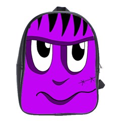 Halloween - Purple Frankenstein School Bags(large)  by Valentinaart