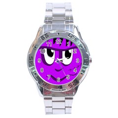 Halloween - Purple Frankenstein Stainless Steel Analogue Watch by Valentinaart