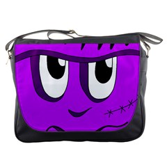 Halloween - Purple Frankenstein Messenger Bags by Valentinaart