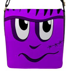 Halloween - Purple Frankenstein Flap Messenger Bag (s) by Valentinaart