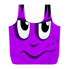 Halloween - Purple Frankenstein Full Print Recycle Bags (l)  by Valentinaart