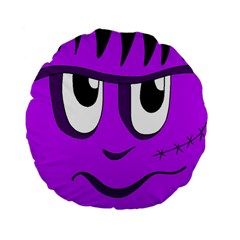 Halloween - Purple Frankenstein Standard 15  Premium Flano Round Cushions by Valentinaart