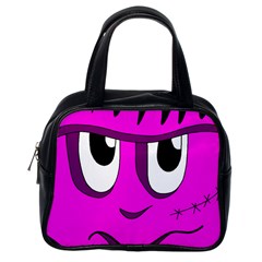 Halloween - Pink Frankenstein Classic Handbags (one Side) by Valentinaart