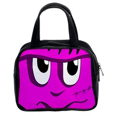 Halloween - Pink Frankenstein Classic Handbags (2 Sides) by Valentinaart